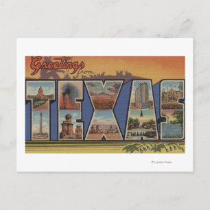 Carte Postale LETTRE GRANDE DU Texas Scènes 3