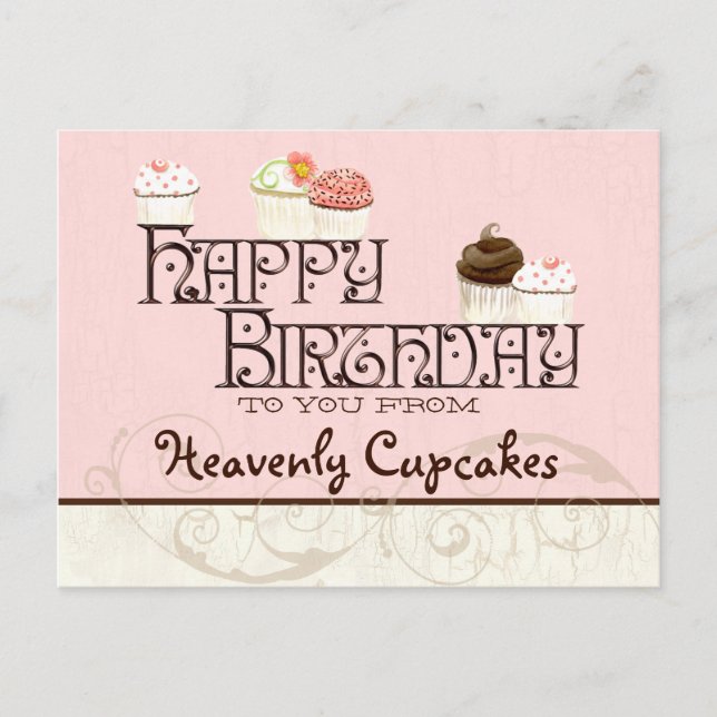 Carte Postale Lettre H Joyeux Anniversaire Cupcake Business Cart (Devant)
