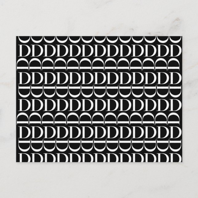 Carte Postale Lettre initiale D monogramme (Devant)