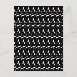 Carte Postale Lettre initiale de monogramme A, choisissez la cou