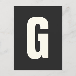 Carte Postale Lettre initiale simple Gras simple et moderne pers