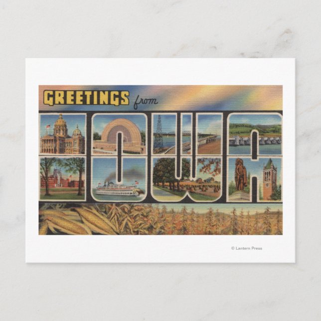 Carte Postale LETTRE IowaGrandes ScènesIowa (Devant)
