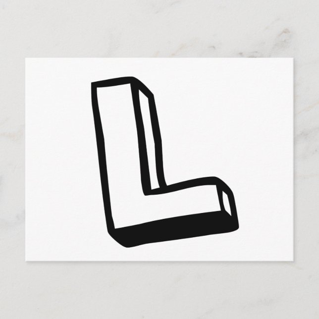Carte Postale Lettre L (Devant)
