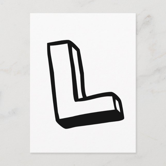Carte Postale Lettre L (Devant)