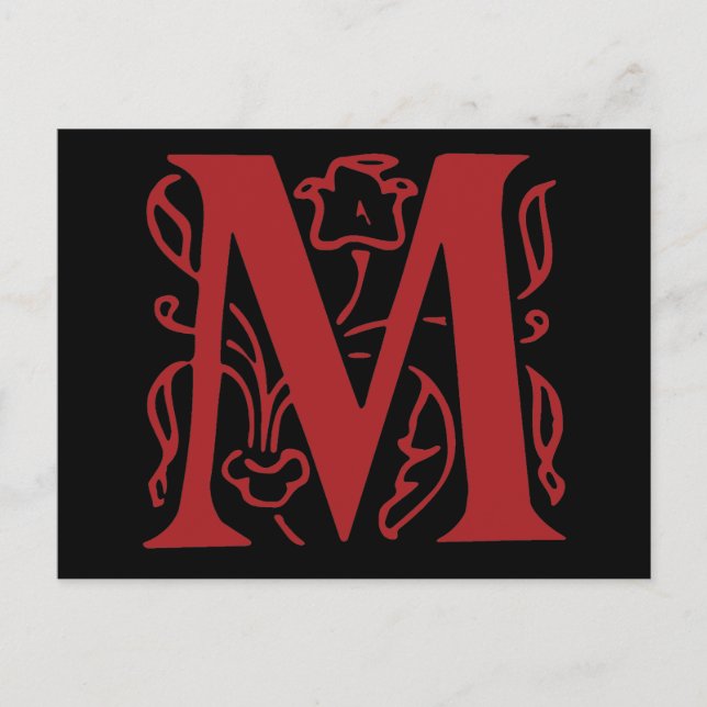Carte Postale Lettre M (Devant)
