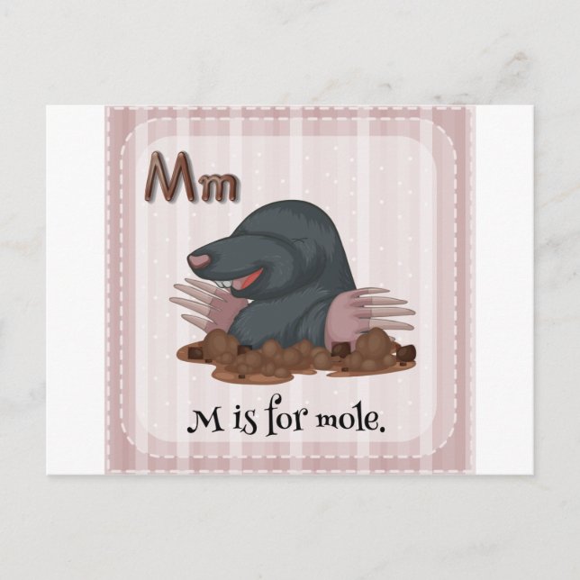 Carte Postale Lettre M (Devant)