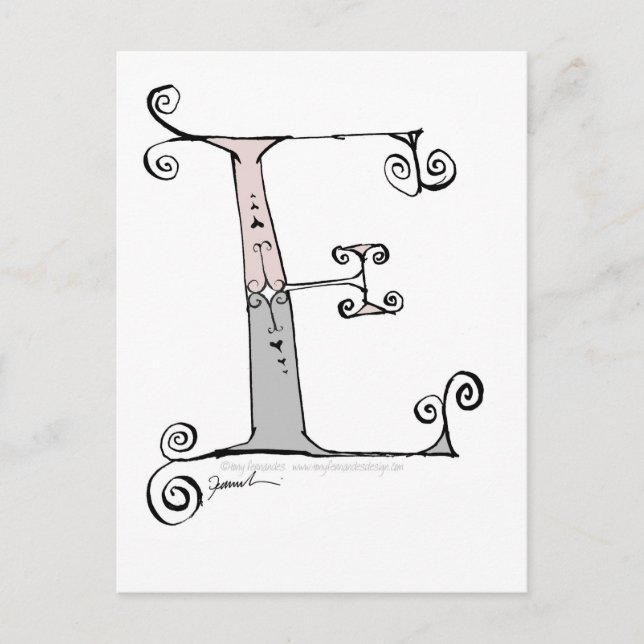 Carte Postale Lettre magique E de tony fernandes design (Devant)