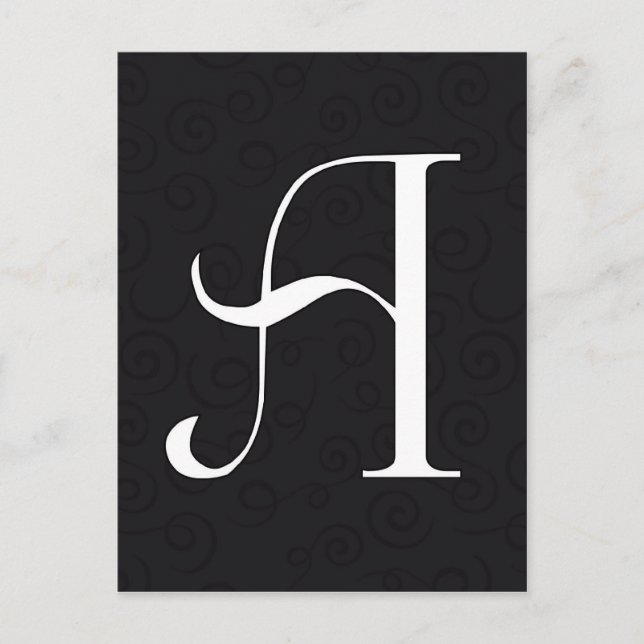 Carte Postale Lettre monogramme A (Devant)