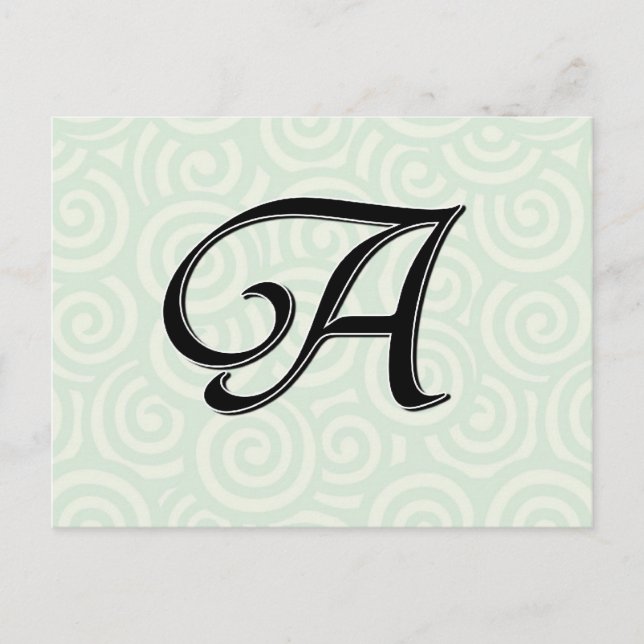 Carte Postale Lettre monogramme A (Devant)