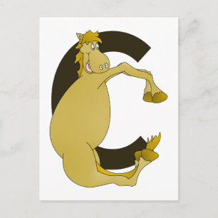 Carte Postale Lettre monogramme C Pony