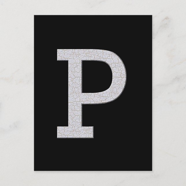 Carte Postale Lettre monogramme P (Devant)