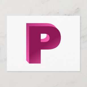 Carte Postale Lettre monogramme P