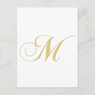 Carte Postale Lettre monographie M Golden Single