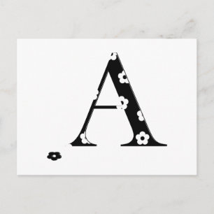 Carte Postale LETTRE Motif Fleur A
