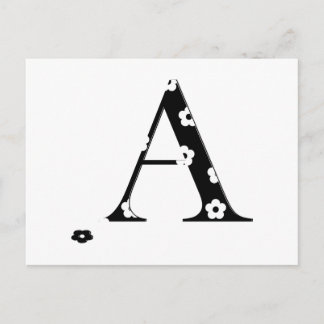 Carte Postale LETTRE Motif Fleur A