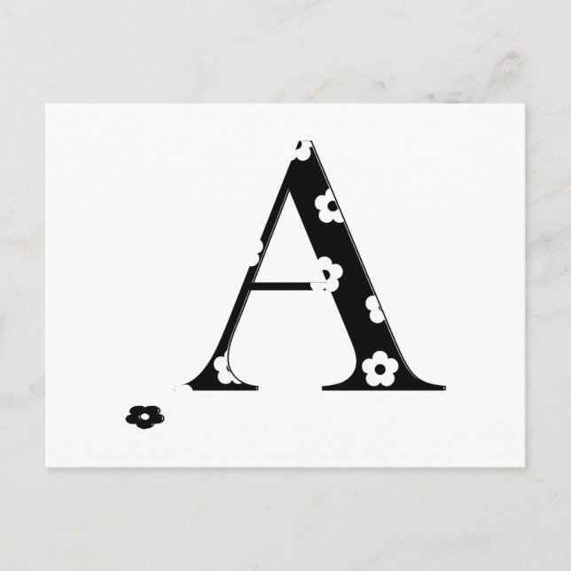 Carte Postale LETTRE Motif Fleur A (Devant)