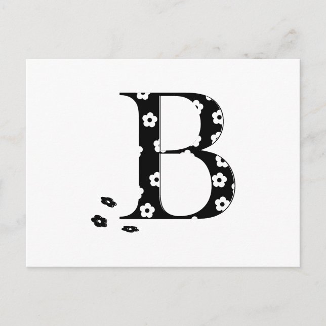 Carte Postale LETTRE Motif Fleur B (Devant)