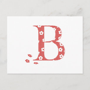 Carte Postale LETTRE Motif Fleur B(rouge)