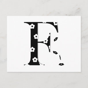 Carte Postale LETTRE Motif Fleur F