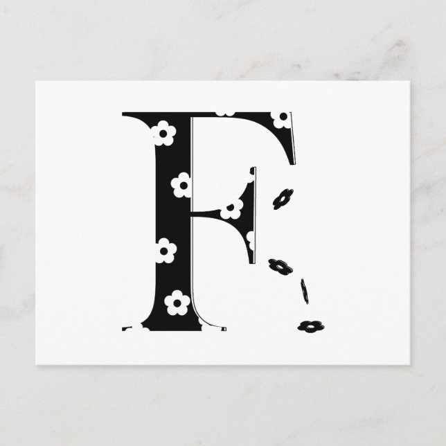 Carte Postale LETTRE Motif Fleur F (Devant)