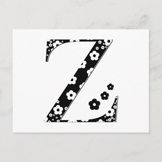 Carte Postale LETTRE Motif Fleur Z (Devant)