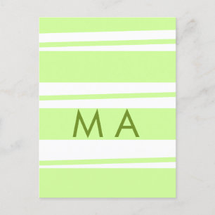 Carte Postale LETTRE motif grecque néon rayures vertes