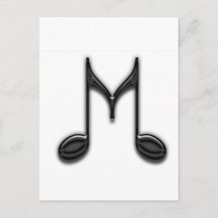 Carte Postale Lettre musicale "M"