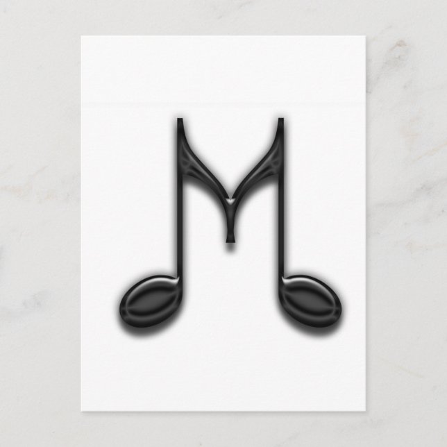 Carte Postale Lettre musicale "M" (Devant)