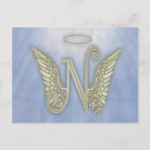 Carte Postale Lettre N Angel Monogramme