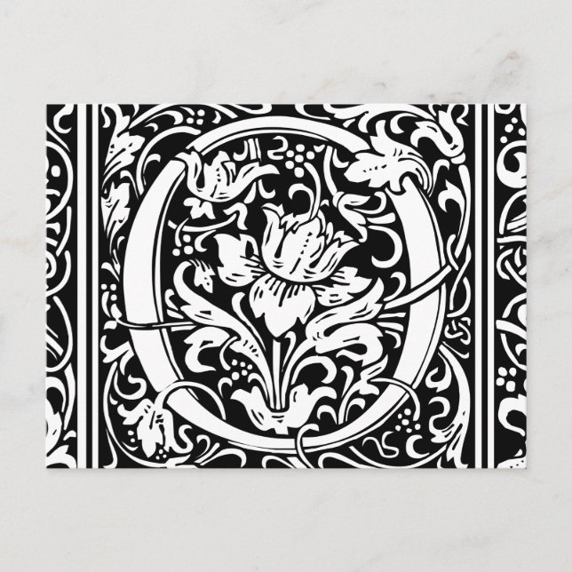 Carte Postale Lettre O Monogramme Médiéval Art Nouveau (Devant)