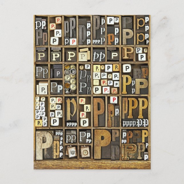 Carte Postale Lettre P (Devant)