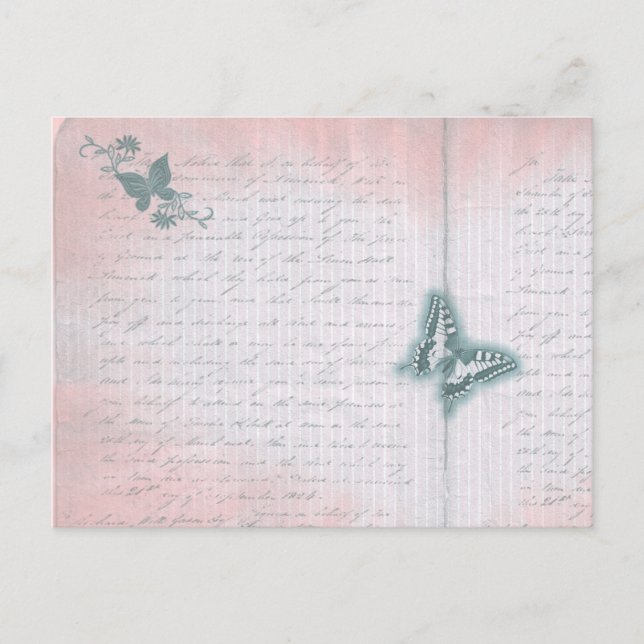 Carte Postale Lettre papillon vintage (Devant)