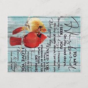 Carte Postale Lettre pour mari Décoration de famille