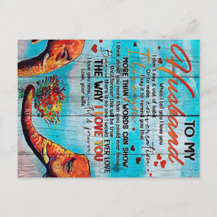 Carte Postale Lettre pour mari Décoration de famille cool