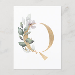 Carte Postale Lettre Q Monogramme
