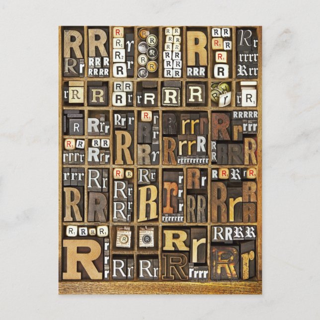 Carte Postale Lettre R (Devant)
