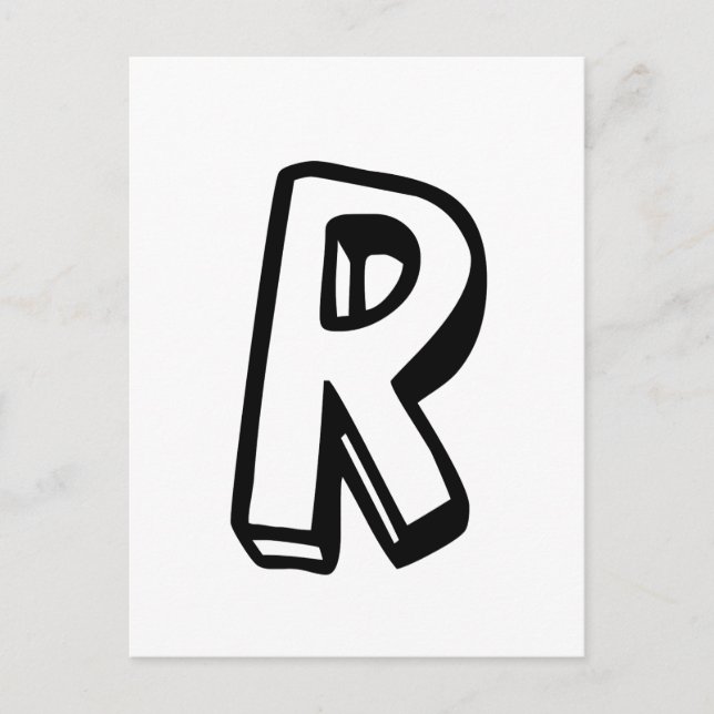 Carte Postale Lettre R (Devant)