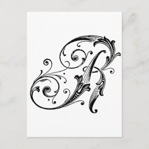 Carte Postale Lettre R monogramme