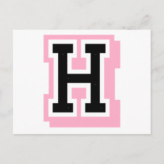 Carte Postale lettre rose noire H