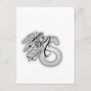 Carte Postale Lettre S Angle Monogramme initial