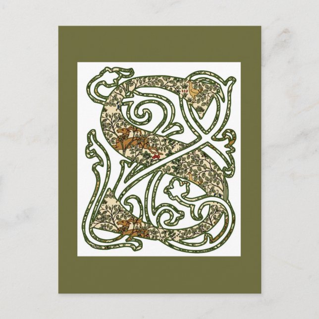 Carte Postale Lettre "S" illuminée (Devant)