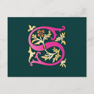 Carte Postale Lettre S Monogramme