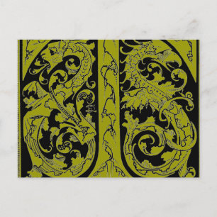 Carte Postale Lettre T avec DragonsPostcard