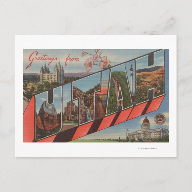 Carte Postale LETTRE UtahGrandes ScènesUtah (Devant)