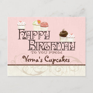 Carte Postale Lettre V Joyeux Anniversaire Cupcake Business Cart