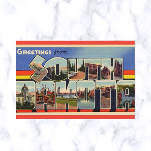 Carte Postale LETTRE vintage DU Dakota DU Sud (Créateur téléchargé)