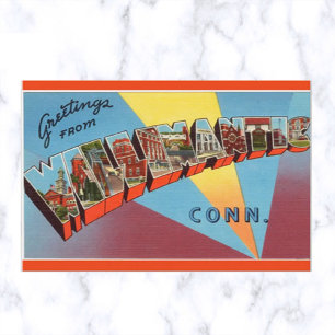 Carte Postale LETTRE vintage GRÂCE AU CONTOURNAT Willimantique