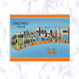 Carte Postale LETTRE vintage GRÂCE Charleston Caroline du Sud