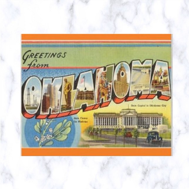 Carte Postale LETTRE vintage GROUPE Oklahoma (Créateur téléchargé)