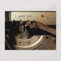 LETTRE Vintage ROSE MOULE I Love You, vieille mach